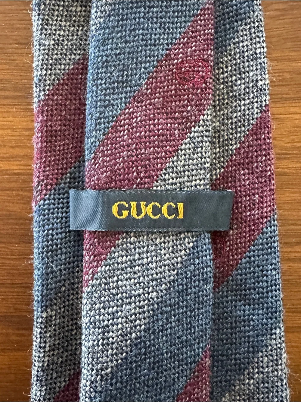 Gucci Blue and Burgundy Diagonal Stripe Men's Tie